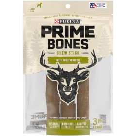 Purina Prime Bones Wild Venison Chew Stick Treats for Dogs, 9.7 oz Pouch