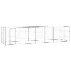 Outdoor Dog Kennel Galvanized Steel 182.3 ft²