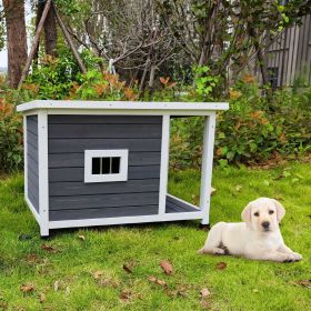 Outdoor Puppy Dog Kennel ,Waterproof Dog Cage, Wooden Dog House with Porch Deck