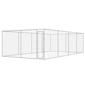 Outdoor Dog Kennel Galvanized Steel 25'x13'x6.6'