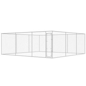 Outdoor Dog Kennel Galvanized Steel 19'x19'x6.6'