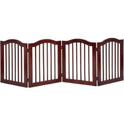 4 Panels Folding Freestanding Wood Pet Dog Safety Gate