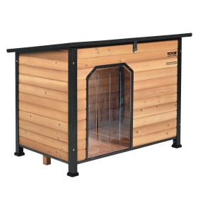 VEVOR Outdoor Dog House, Waterproof Insulated Dog House with Elevated Floor, Anti-Bite Wood Dog House Outdoor Iron Frame, Open Roof