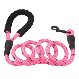 5FT Rope Leash with Comfort Handle (Color: pink)