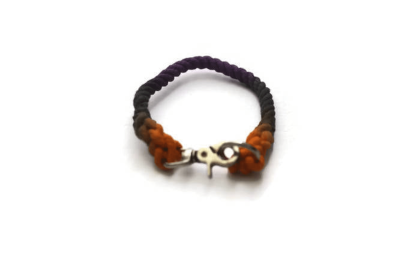 Rope Dog Collar (Color: Black, Orange, and Purple, size: 21 inches)