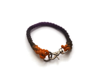 Rope Dog Collar (Color: Black, Orange, and Purple, size: 29 inches)