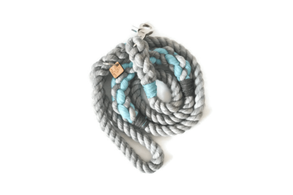 Rope Dog Leash (Color: Grey and Aqua 2, size: 4 ft)