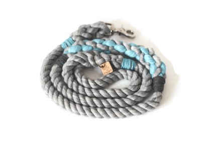 Rope Dog Leash (Color: Grey and Aqua 2, size: 5 ft)