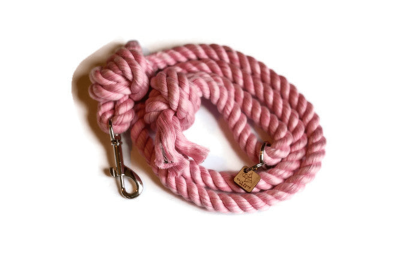 Knotted Rope Dog Leash (Color: light pink, size: Traffic Lead (2 ft))