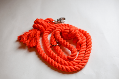 Knotted Rope Dog Leash (Color: orange, size: 4 ft)