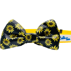 Cutie Ties Dog Bow Tie (Color: Black Sunflower, size: one size)