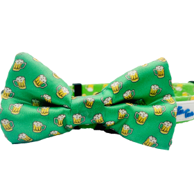 Cutie Ties Dog Bow Tie (Color: Green Beer, size: one size)