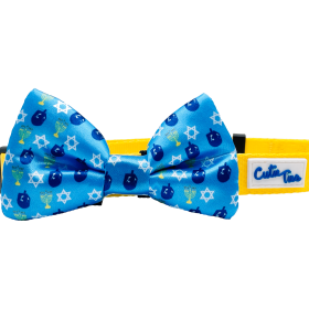 Cutie Ties Dog Bow Tie (Color: Blue Dreidel, size: one size)