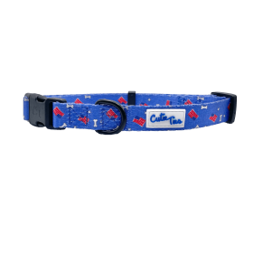 Cutie Ties Fun Design Dog Collar (Color: Red/White/Bones, size: medium)