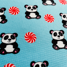 Cutie Ties Tie On Dog Bandana (Color: Peppermint Panda Blue, size: large)