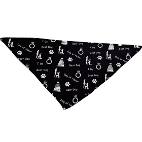 Cutie Ties Tie On Dog Bandana (Color: Dog of Honor Wedding Black, size: small)