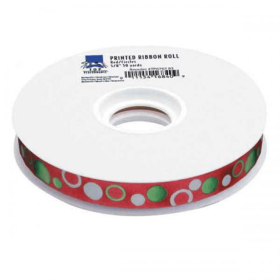 50-Yard Printed Ribbon Rolls (Color: Circles, size: 50 Yards)