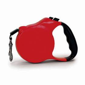 CC Belted Retractable Lead 10ft (Color: Red, size: small)