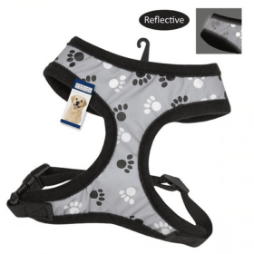 Casual Canine Reflective Pawprint Harnesses (Color: black, size: small)