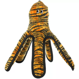 Tuffy Mega Octopus Tiger (Color: Orange & Black, size: Mega Large)