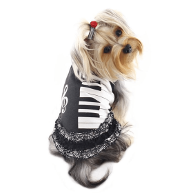 Adorable Piano Dress with Ruffles (Color: Black/White, size: XL)