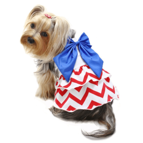 Patriotic Red/White/Blue Large Bow Sundress (size: small)