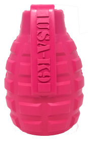 USA-K9 Puppy Grenade Durable Rubber Chew Toy & Treat Dispenser for Teething Pups (Color: pink, size: large)