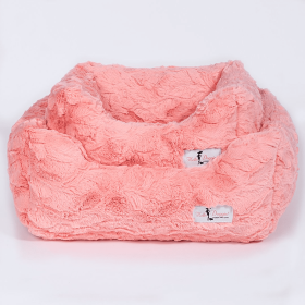 Cuddle Dog Bed (Color: Peach, size: large)