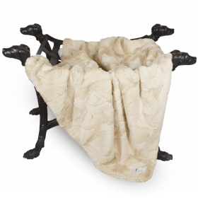 Luxe Dog Blanket (Color: Sand, size: small)