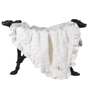 Ruffle Baby Dog Blanket (Color: Cream, size: small)