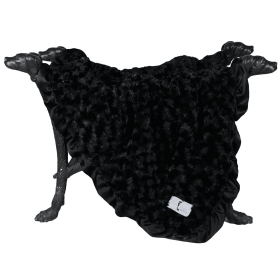 Ruffle Baby Dog Blanket (Color: black, size: small)