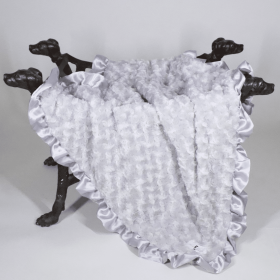 Ruffle Baby Dog Blanket (Color: Silver, size: Throw)