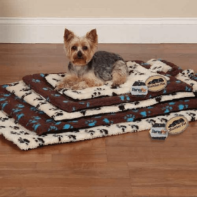 SP ThermaPet Paw Print Crate Mat (Color: brown, size: large)