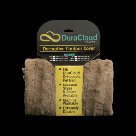 DuraCloud Orthopedic Pet Bed and Crate Pad Contour Cover (Color: Mocha, size: large)