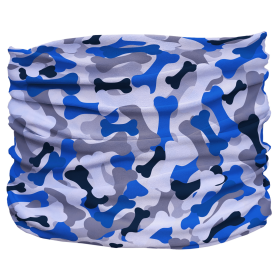 Bone Camo Pup Scruff (Color: Blue,Grey, size: XS)