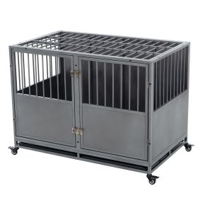 48inch heavy duty dog crate (Color: as Pic)