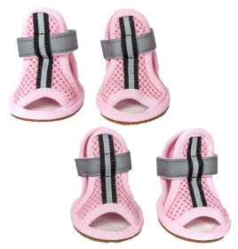 Sporty-Supportive Mesh Pet Sandals Shoes - Set Of 4 (size: large)