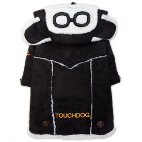 Touchdog 'Tuskegee' Aero-Vintage Designer Dog Coat (Color: black, size: X-Small)